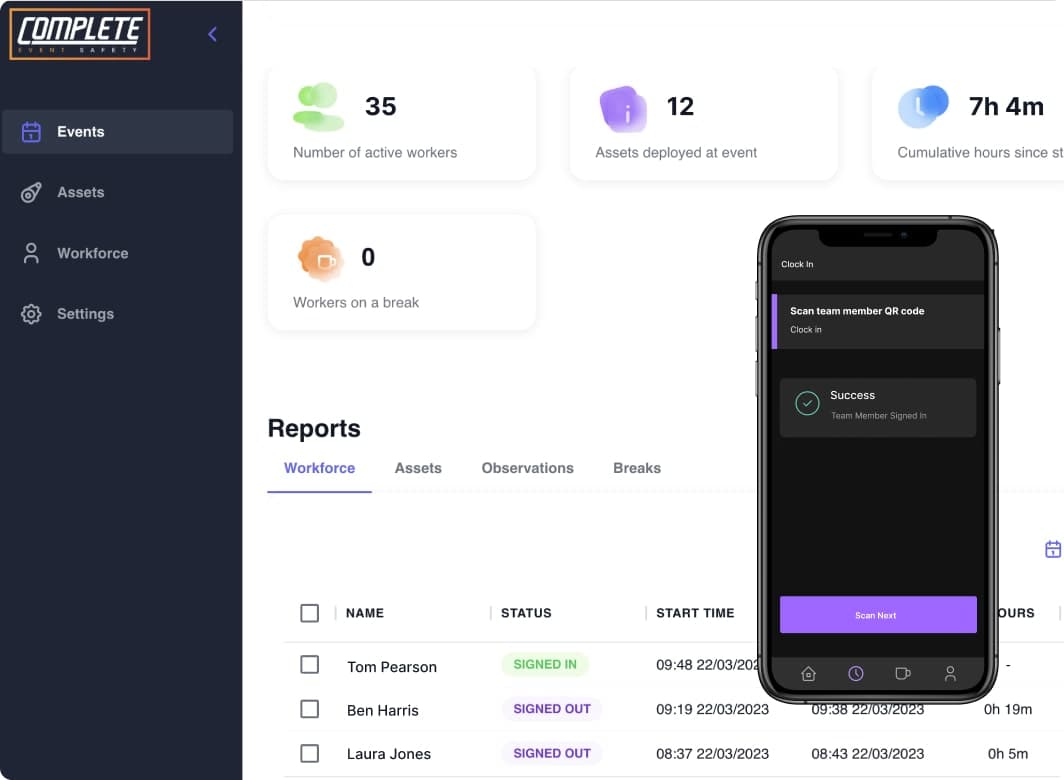 Screengrab of a client website